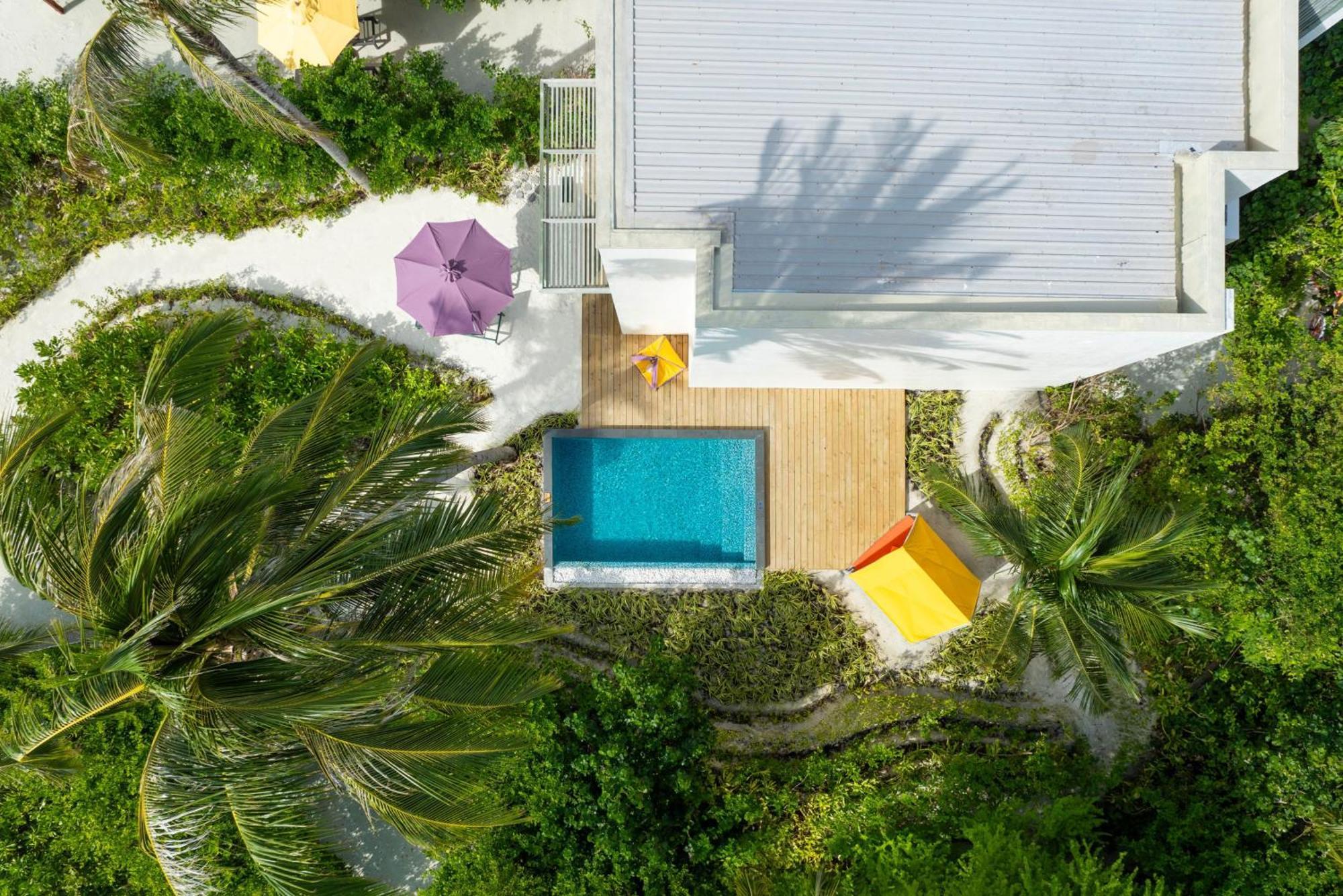 فندق هارد روك مالديفز Emboodhoo Lagoon المظهر الخارجي الصورة Villa 10, aerial view